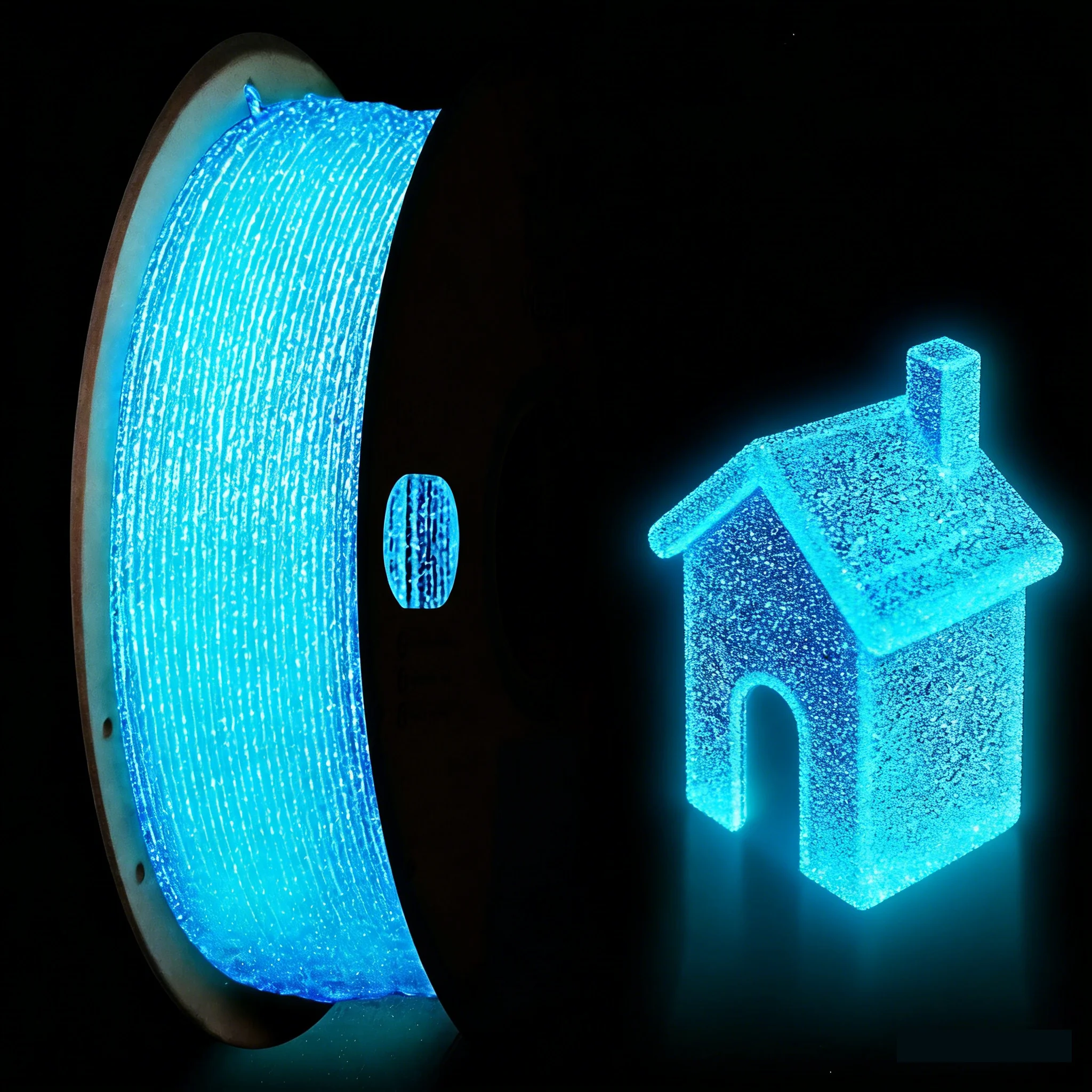 Im Dunkeln leuchtendes PLA 3D-Drucker-Filament 1,75 mm 3D-Druckfilament 250 g Maßgenauigkeit +/- 0,03 mm Blauer Sternenhimmel Image