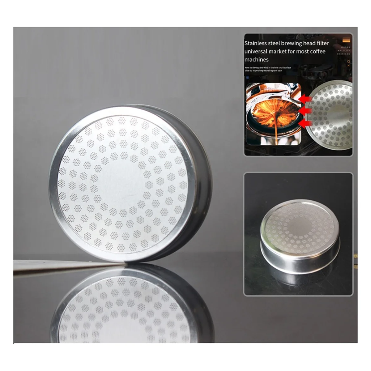2025 + Duschwand Ersatz für E61 Espresso Group Head Kaffeemaschine, Kaffeemaschine Kochkopffilter Duschfilter Image