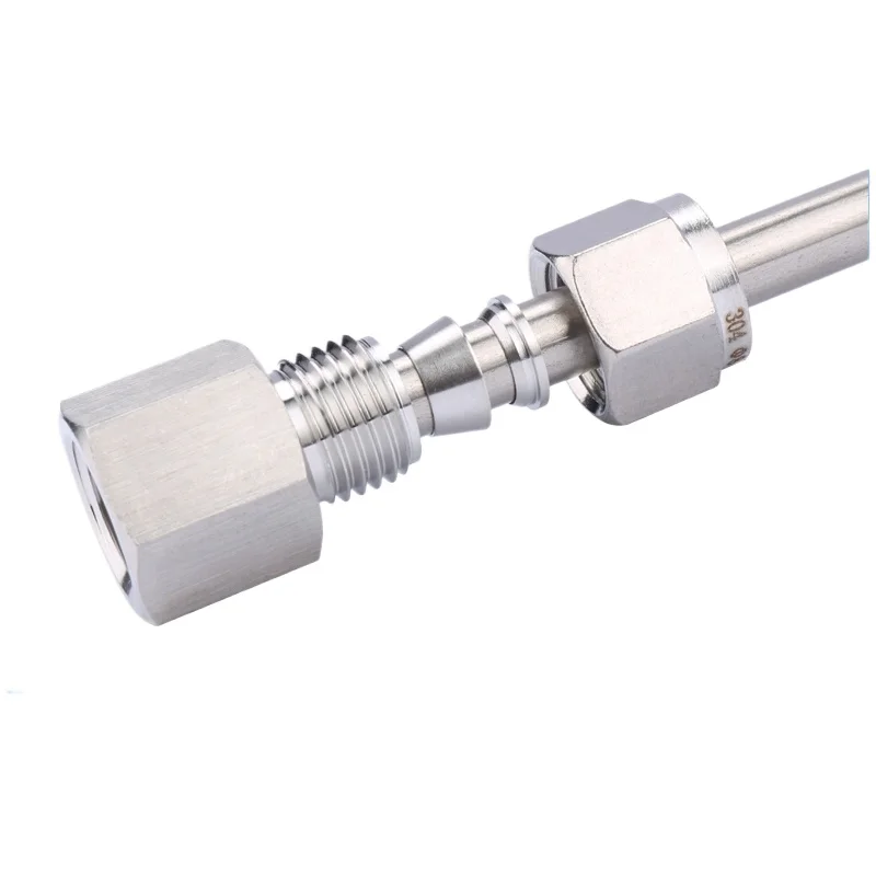 M10/12/14/16/18/20 metrische Innengewinde 1/8"-1" 3-25mm Rohrkompressionsverschraubung 304 316L Edelstahl Rohrverschraubung Image