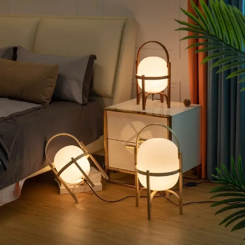 Nordic Designer Zen Holz LED Schreibtisch Lampen Moderne Glas Studie Nachttisch Licht Wohnzimmer Esszimmer Wohnkultur Leuchten