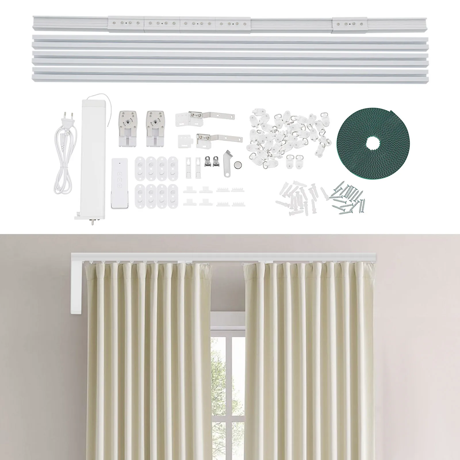 Intelligente Vorhangschiene Kompatibel mit Tuya Zigbee Hub SmartThings Alexa Google Home Assistant Elektrische Vorhänge Image