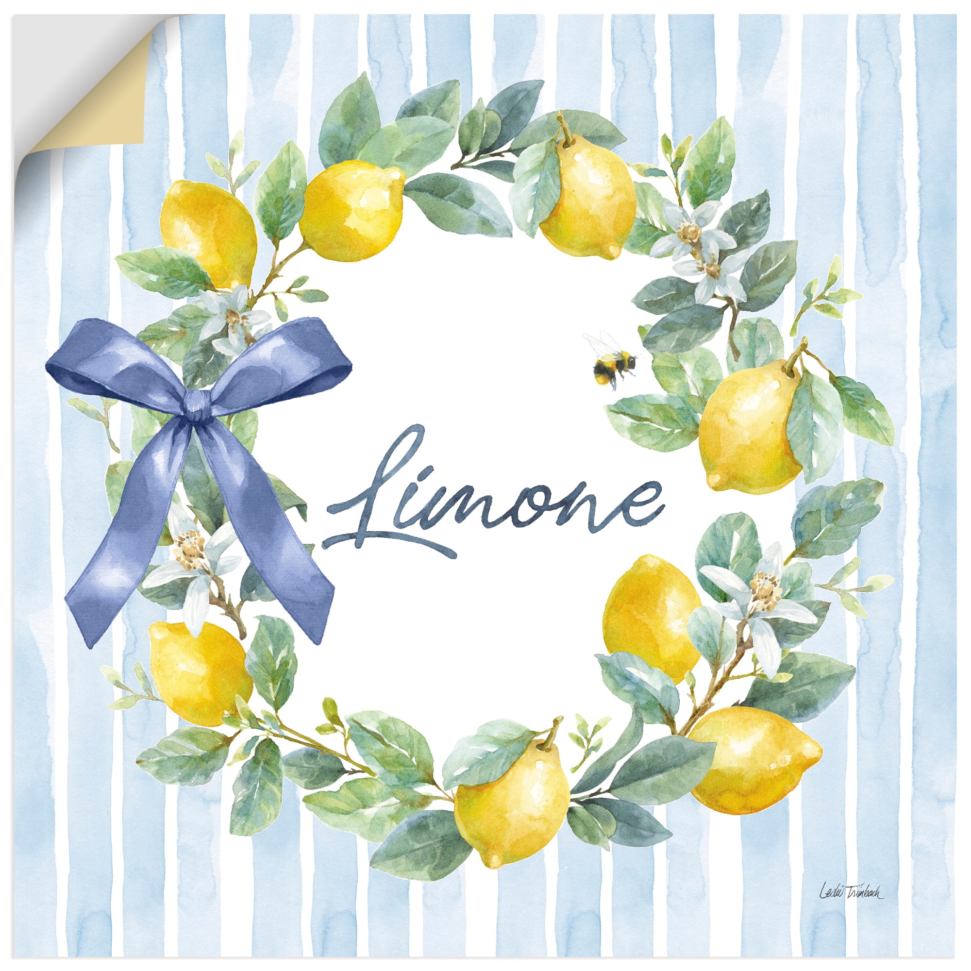 Wandbild ARTLAND "Le Citron IV", farbe bild(er): gelb, B:70cm H:70cm, Bilder, als Alubild, Leinwandbild, Poster, Wandaufkleber in verschied. Größen Image