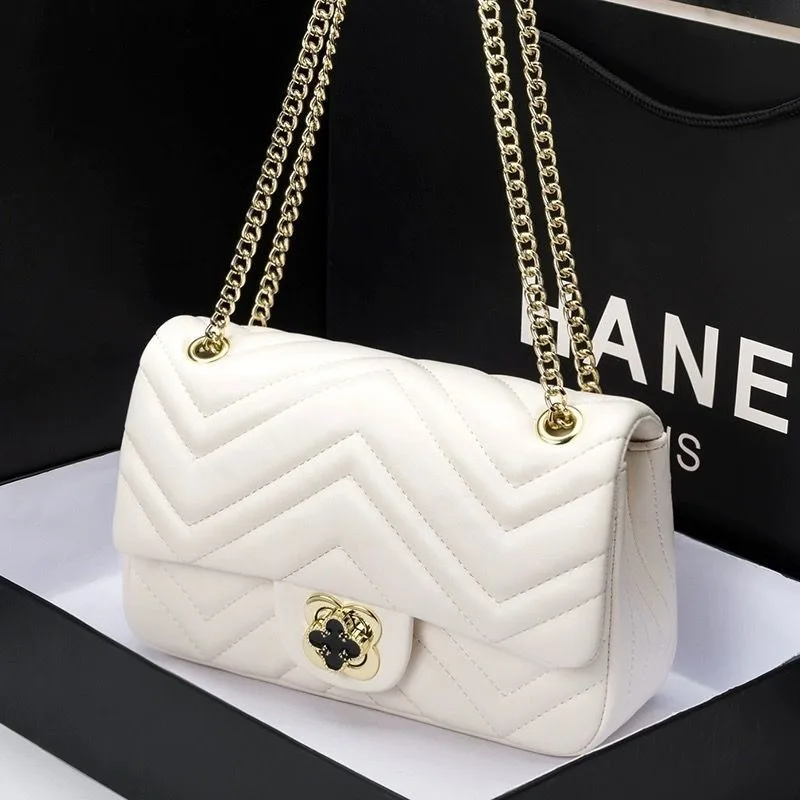 2025 nouveau petit vent parfumé à la mode losange trèfle à quatre feuilles épaule bandoulière mode polyvalent chaîne sac