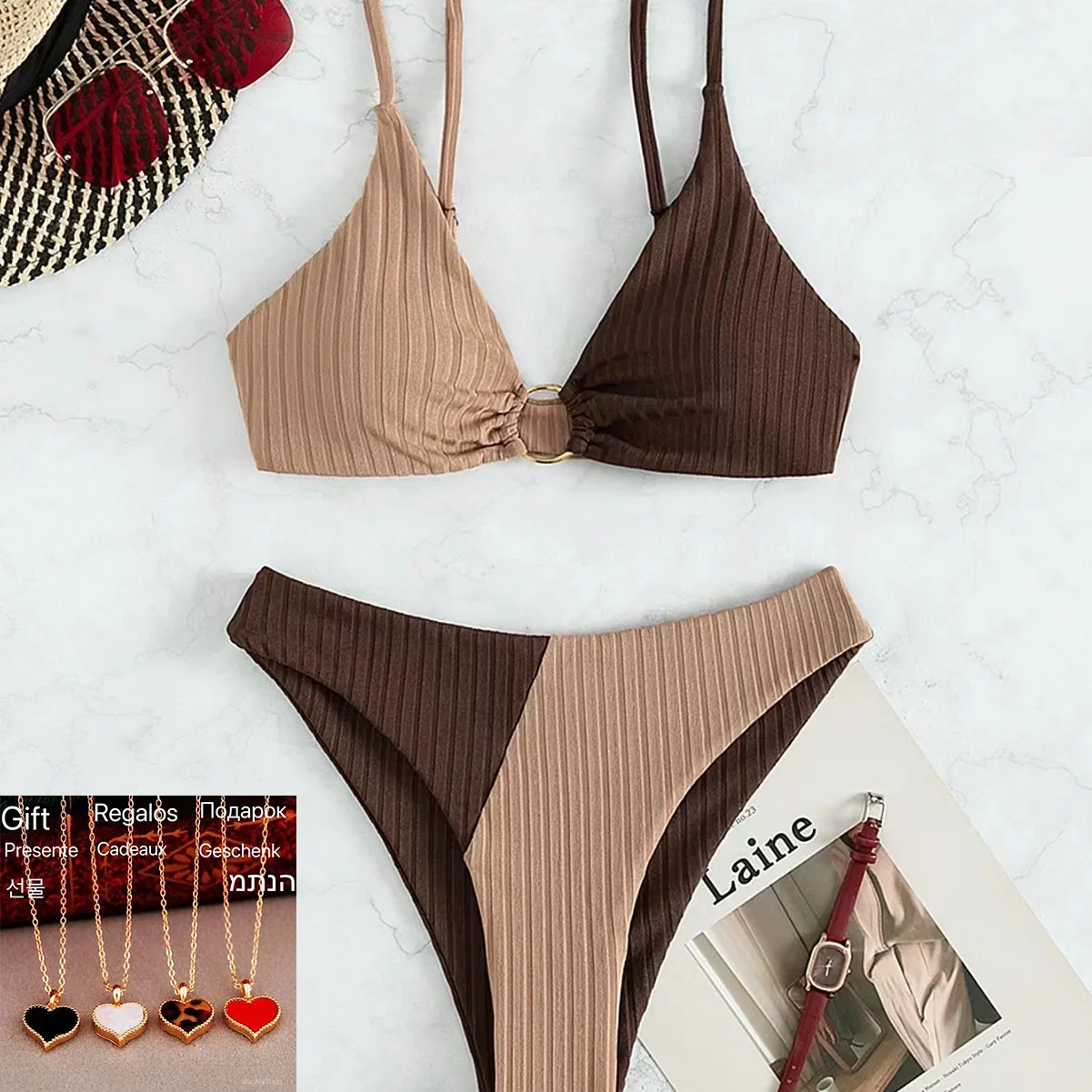 2024 sexy Bikinis Damen Bade bekleidung Push-up Badeanzüge mit hoher Taille hoch geschnittene Badeanzüge Push-up Strand Bikini Set weibliche Biquini Image