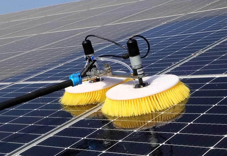 Photovoltaik-Panel-Reinigungsbürste, Solarpanel, Werbetafel, Solar-Photovoltaik-Panel-Reinigung, Reinigung, elektrische Scheibenbürste, Nylon Image