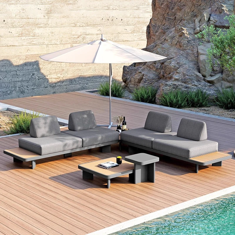 Outdoor-Sofa Gartenmöbel-Sets Hof Freizeit Villa Moderne Gartenmöbel-Sets Kunststoff Muebles Trendige Möbel Image