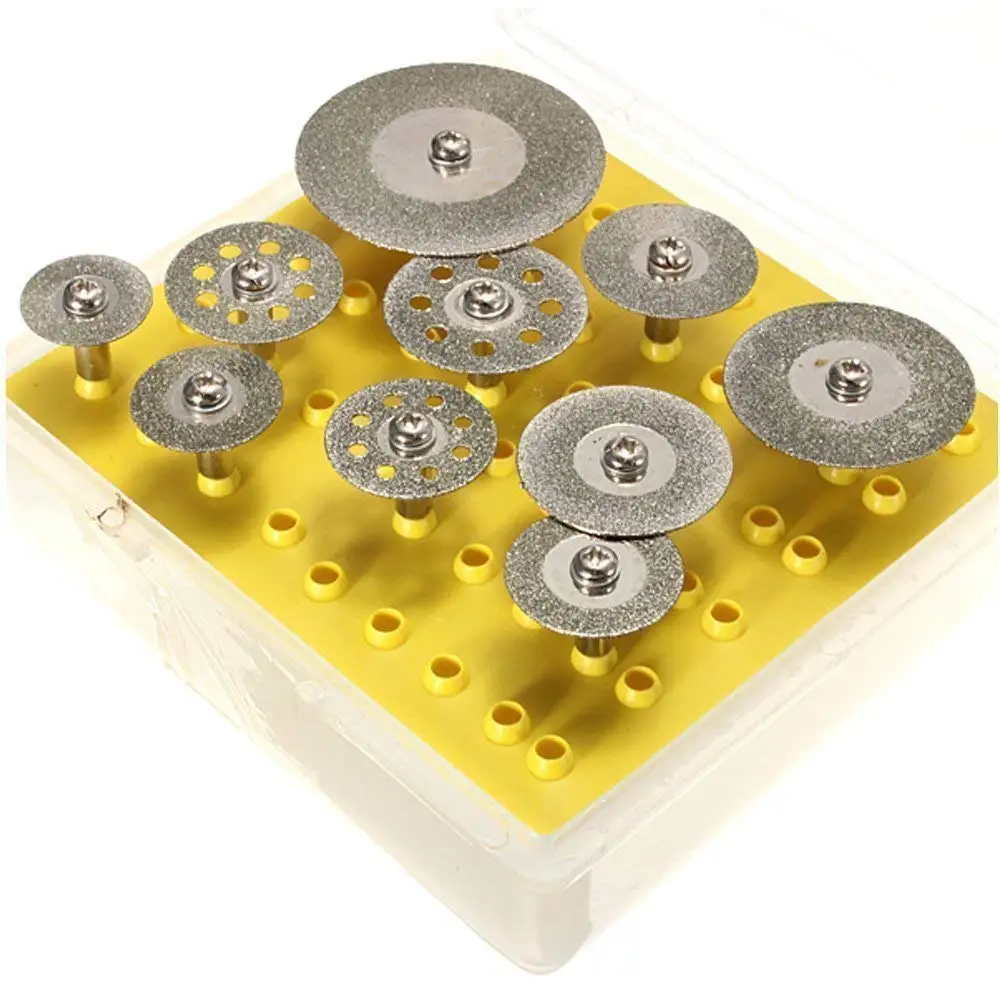 10PCS 2,35mm/3mm/3,17mm Schaft durchmesser Diamant Trennscheiben Trennscheibe klingen Set Für Dremel Dreh Werkzeug Image