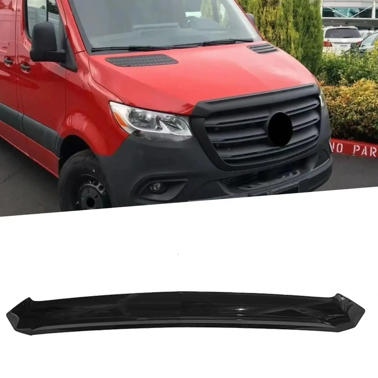 Für 2018-2025 Mercedes-Benz Sprinter (W907) Motorhauben-Deflektor Front-Diffusor Lippe Splitter Karosserie-Kit - Einteilig Image