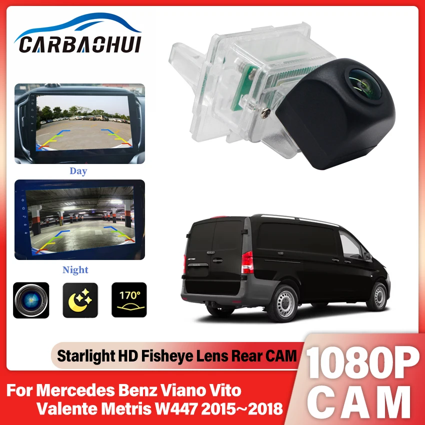 Rückfahrkamera für Mercedes Benz Viano Vito Valente Metris W447 2015 2016 2017 2018. Full HD Nachtsicht-Nummernschildkamera Image