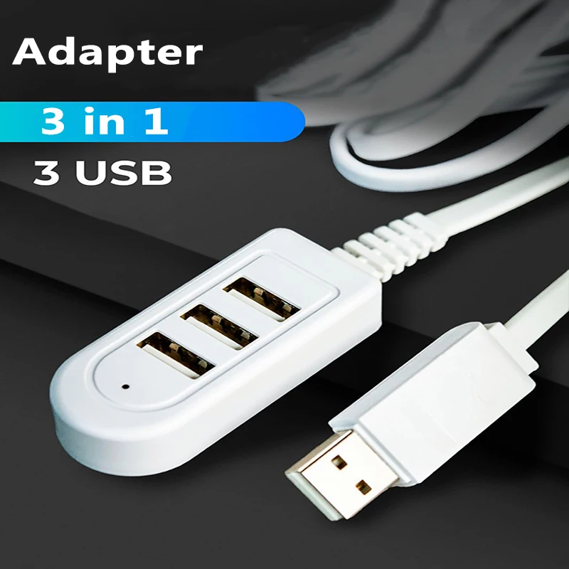 3A Mini 3 ln 1 USB Spliwtter Konverter All-in-One-Buchse Multifunktions-Ladegerät Konverter USB-Anschluss Hub Digitales Datenzubehör Image