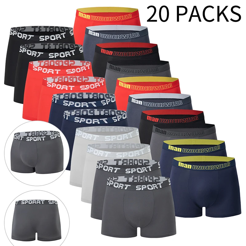 10/20-teiliges Set modischer, mehrfarbiger Herrenunterwäsche, bequeme Sport-Basishosen in Übergröße für Jugendliche Image