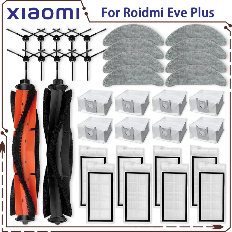 Kompatibel für Roidmi Eve Plus SDJ01RM Roboter Staubsauger Ersatzteile Zubehör Hauptseite Pinsel Hepa-Filter Mopp Lappen Tuch Staubbeutel Image