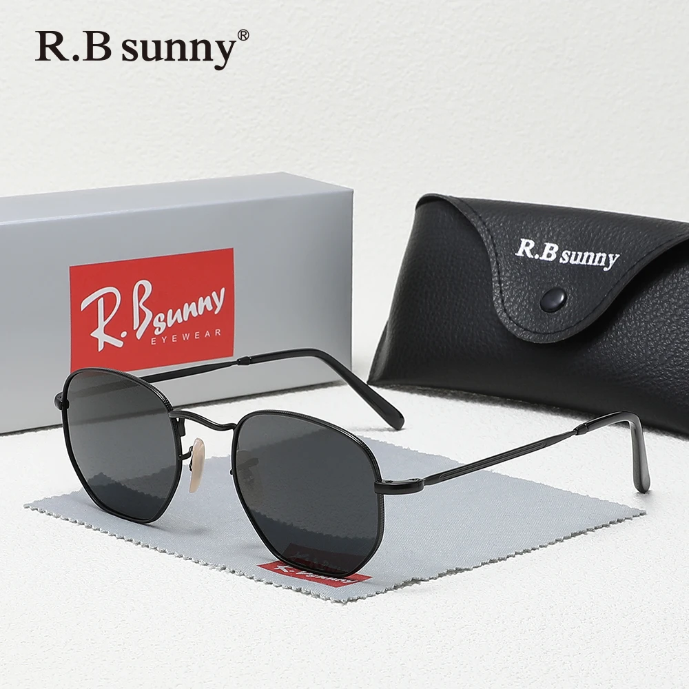 RBsunny Neue Trendy Sonnenbrille Frauen Männer Retro Runde Dünne Rahmen UV400 Polarisierte Fahren Reise Outdoor Vintage Brillen Image