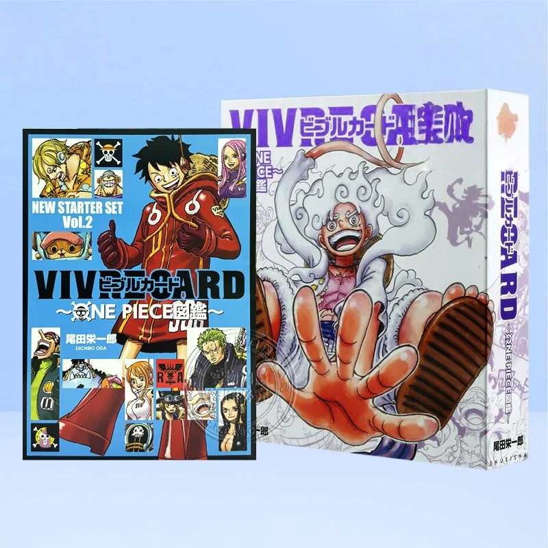 Japanisches Original One Piece Vivre Card Encyclopedia Neues Starter-Set Vol.2 Importiert von Eiichiro Oda 16 Charakterkarten Manga-Buch Image