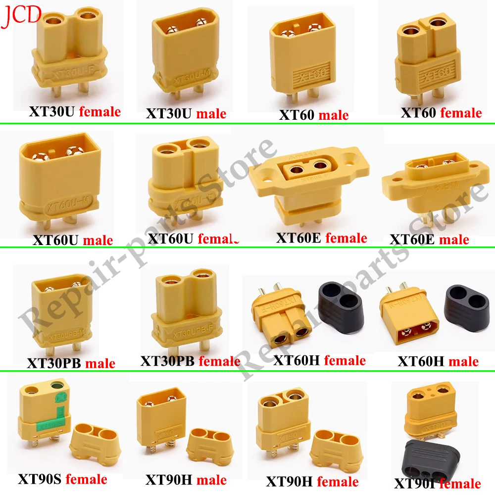 2pcs xt60 xt30 xt90 t-stecker männlich buchse kugel stecker ass xt30u xt60h xt90 t stecker deans für rc lipo batterie Image