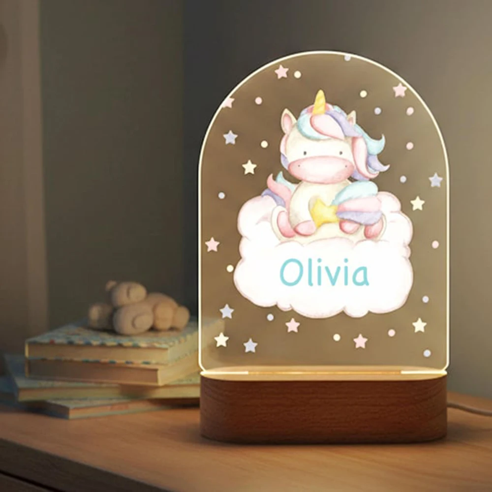 Personalisiertes Baby-Nachtlicht, Acryl, Regenbogenform, individuelle Geburtsdetails, weiches, warmes Licht für Kinderzimmer, Kinderzimmer, Nachttisch-Dekoration Image