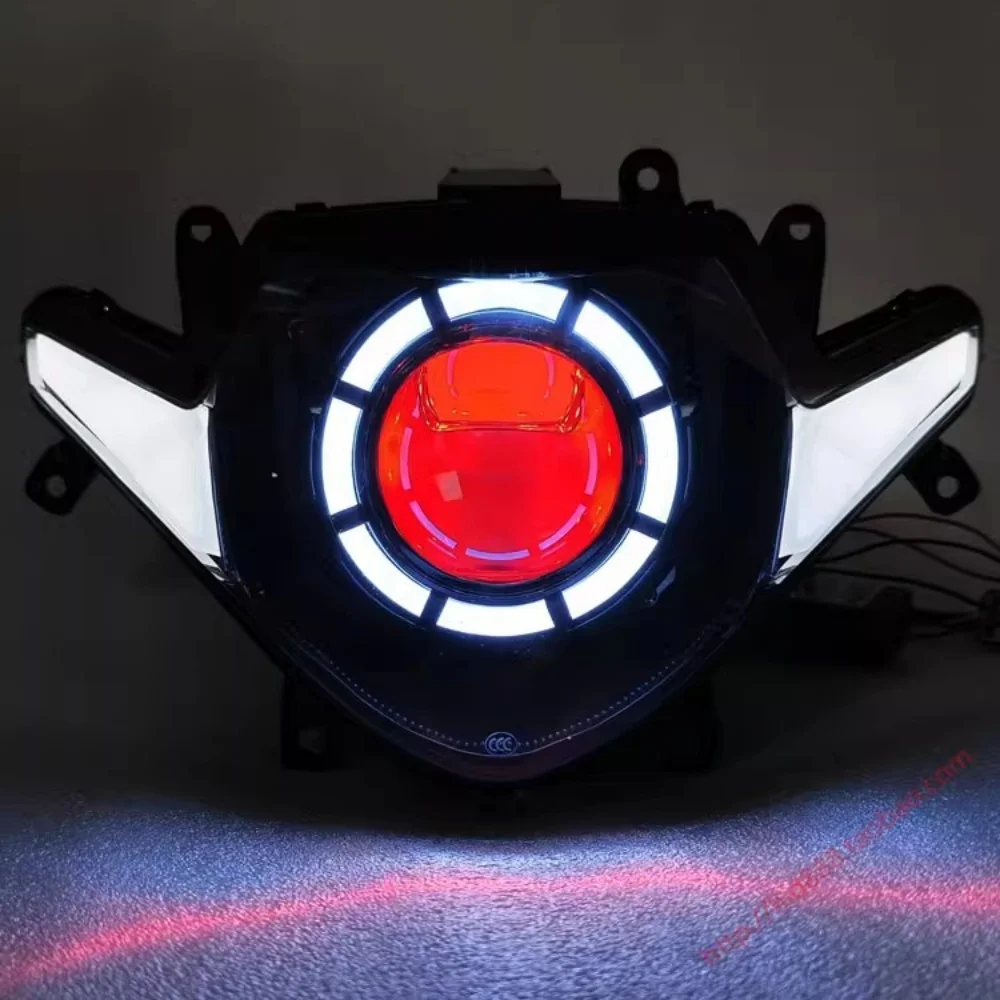 Motorrad-Scheinwerferbaugruppe für Suzuki GSX250R, modifizierte LED-Doppellinse, Angel Eye-Scheinwerfer, Motorradzubehör Image
