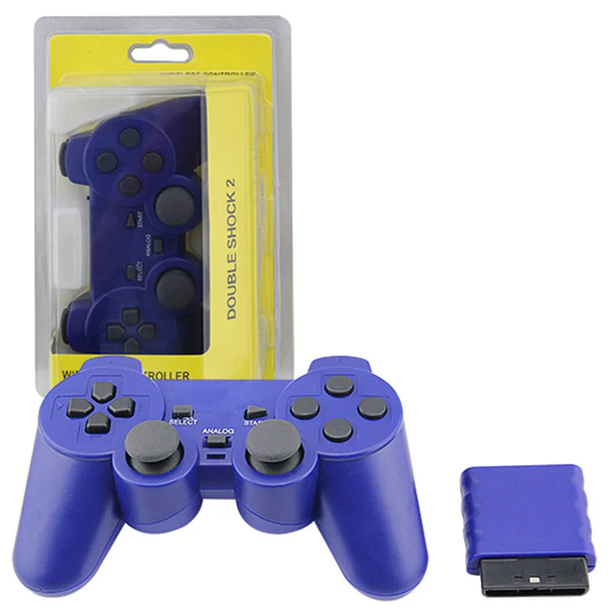 Kabelloser Controller, kompatibel mit Sony Play Station 2 Dualshock 2 Ps2-Akkus, Blau