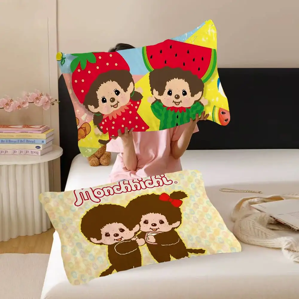 Cartoon Monchhichis Anime Neues Schnelltrocknendes Polyester-Kissenhandtuch - Anti-Öl- und Schmutzabweisender Bezug für den Hausgebrauch Image