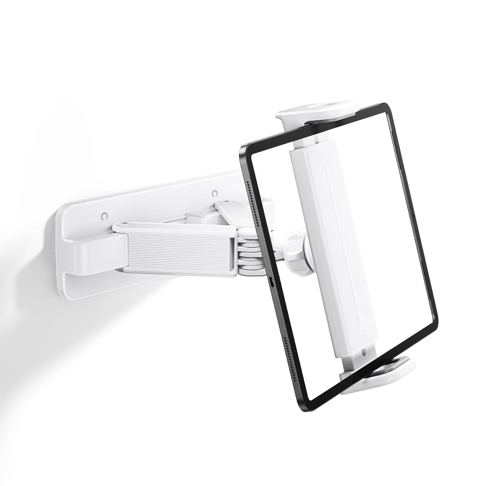 Oatsbasf Wandmontierter Tablet-Ständer 360 ° Verstellbarer Halter für 4-13 Zoll Kindle iPad, faltbare Halterung für Lager, Badezimmer, Küche Image