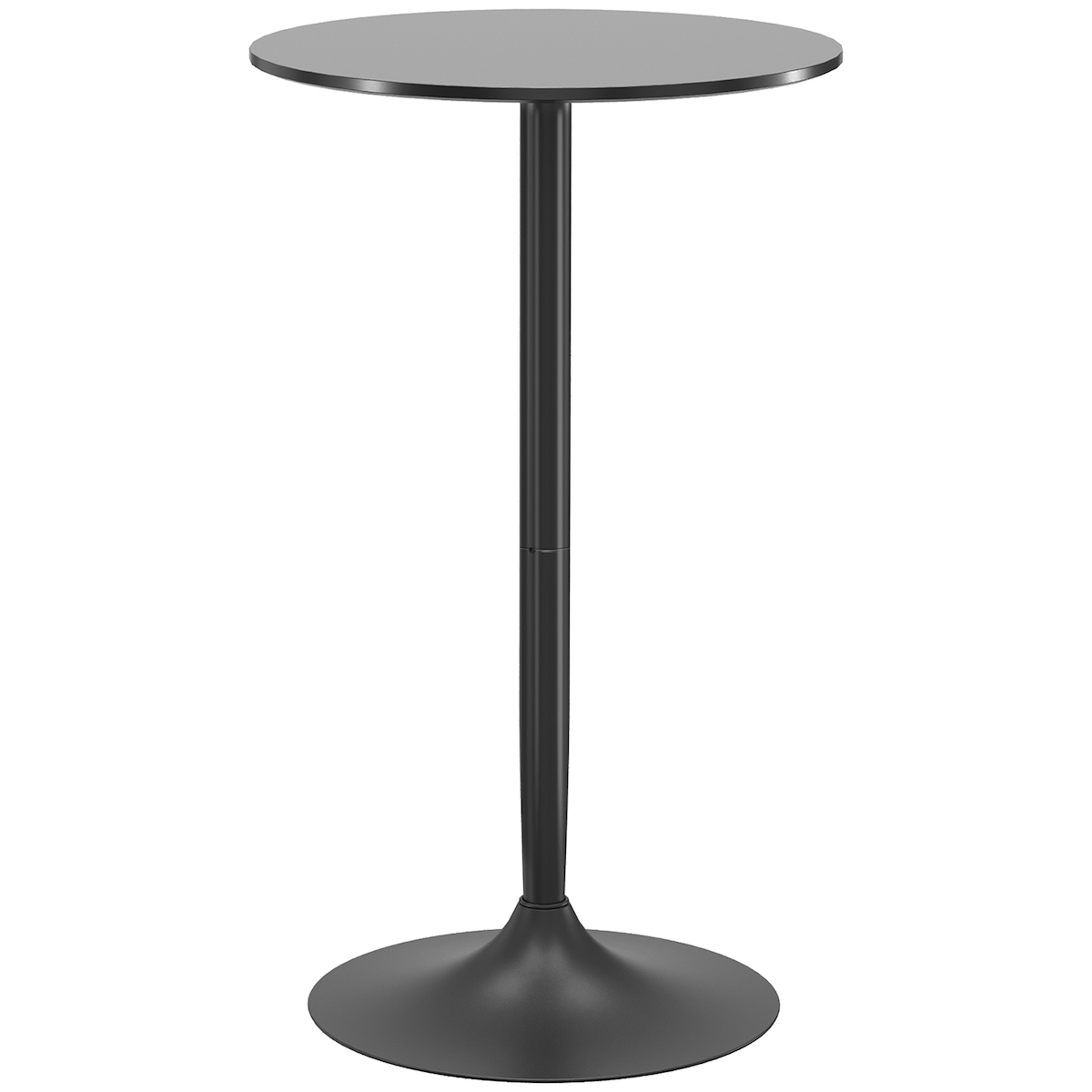 STILVORA Bartisch Stehtisch Schwarz 60x60x102 runde MDF Tischplatte lackiert, Stahlgestell pulverbeschichtet, platzsparend für Küche Essbereich Image