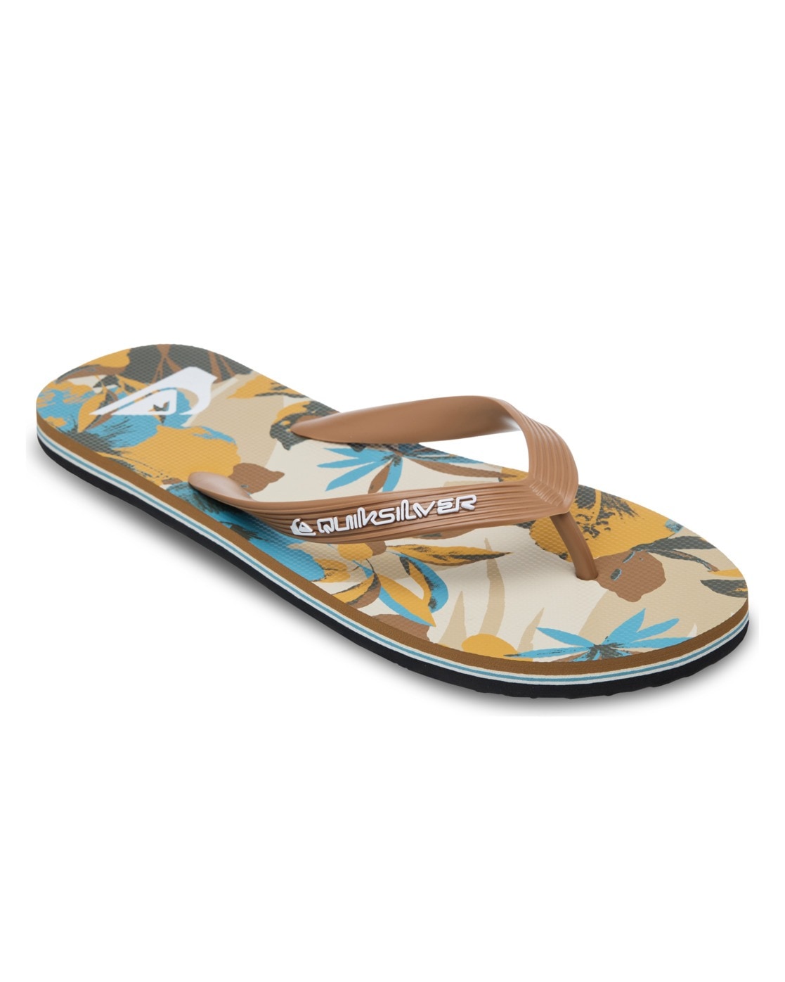 Sandale QUIKSILVER "Molokai Art", Herren, Gr. 7(40), bone weiß interact floral, Obermaterial:Obermaterial: 100% Synthetik, Futter: 100% Synthetik, Laufsohle: 100% Schwammgummi;, Schuhe Sandale