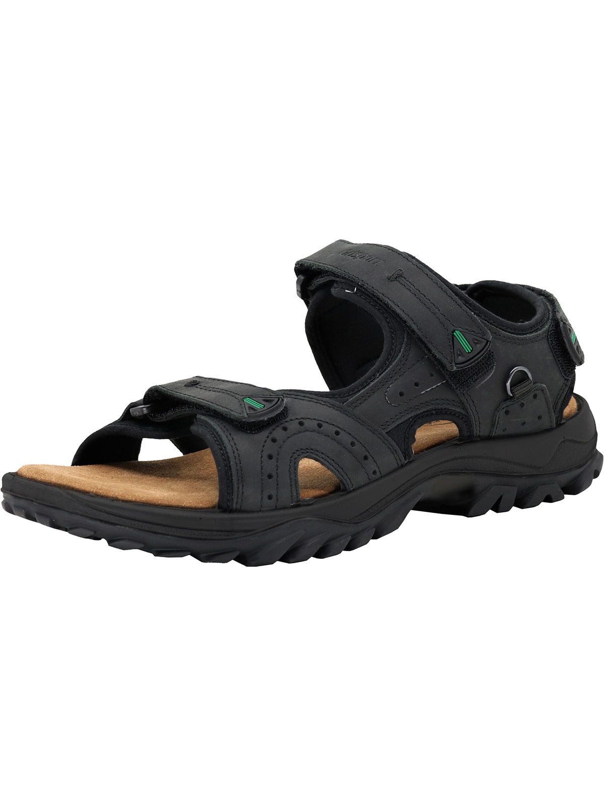 Sandale GRISPORT "Sandalen Grisport Sandale schwarz", Herren, Gr. 42, schwarz, Obermaterial: 100% Rindnubukleder CNU., Schuhe Sandale
