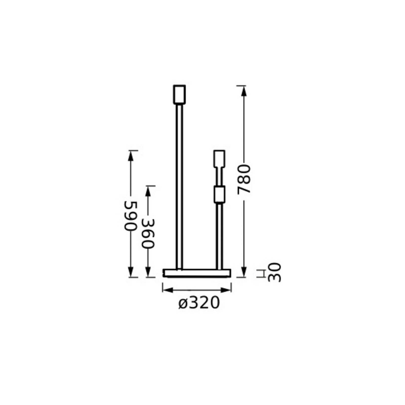 OSRAM Stehlampe DECOR STICK, creme / amber, für Wohn- / Esszimmer, Metall, Modern, Stehlampe