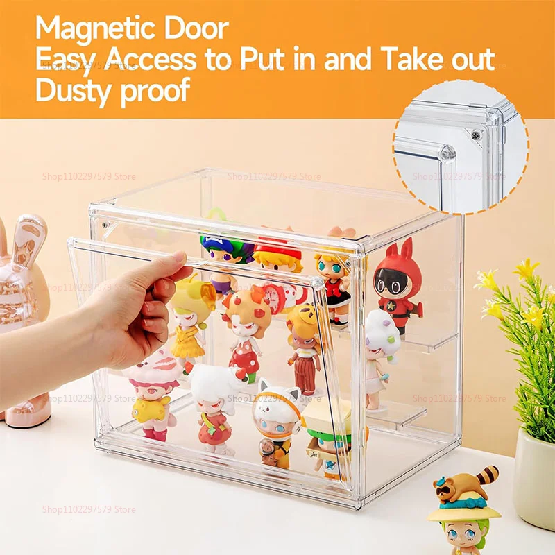 Étagère transparente pour albums et CD, boîte de rangement de bureau anti-poussière, grande capacité, vitrine en acrylique, boîte de rangement pour livres, boîte de tri pour magazines
