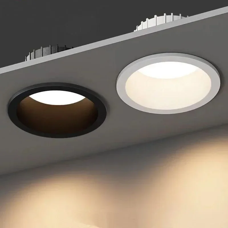 JOYINLED LED-Einbaustrahler, runde blendfreie Strahler, 10 W, 75 mm Ausschnitt, Schwarz, Weiß, für Küche, Schlafzimmer, Flur, Decke
