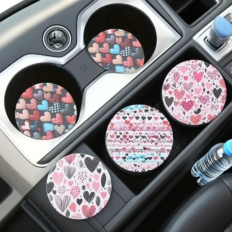 Home Love Auto-Getränkeuntersetzer Rutschfester Wärmeisolierender Untersetzer Auto-Zubehör Haushalt Küche Leder-Getränkeuntersetzer Image