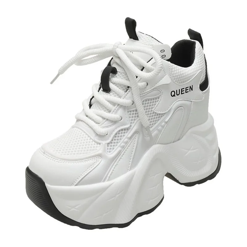 NEUE Frauen Chunky Turnschuhe 2025 Herbst 10 CM Hohe Plattform Mesh Papa Schuhe Frauen Casual Trainer Turnschuhe Dicke Sohle vulkanisieren Schuhe Image