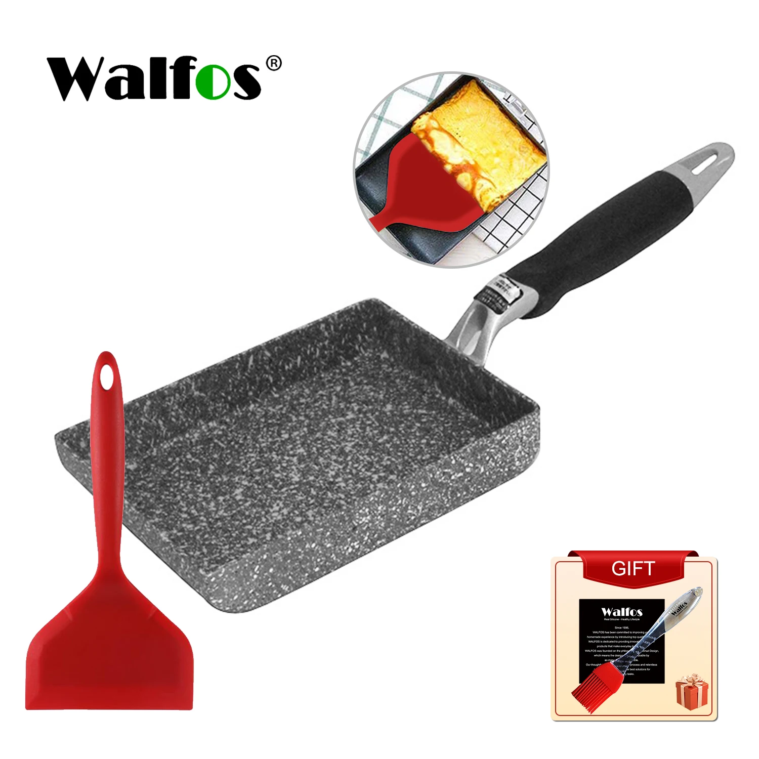 Walfos Braten Pan Tamagoyaki Omelett Schwarz Nicht-Stick Pan Braten Ei Pan Pfannkuchen Küche Topf Verwenden für Gas Herd Image