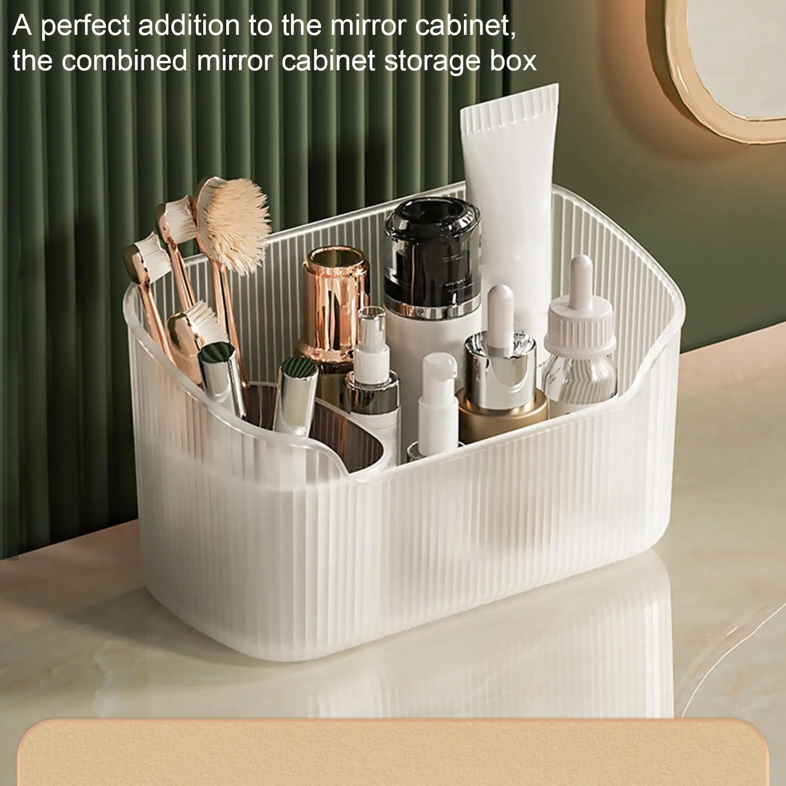 Desktop-Aufbewahrungsbox für Kosmetik, Make-up-Organizer für den Schminktisch, sichere, abgerundete Ecken, Organizer mit erhöhter Kapazität für den Schminktisch, Desktop