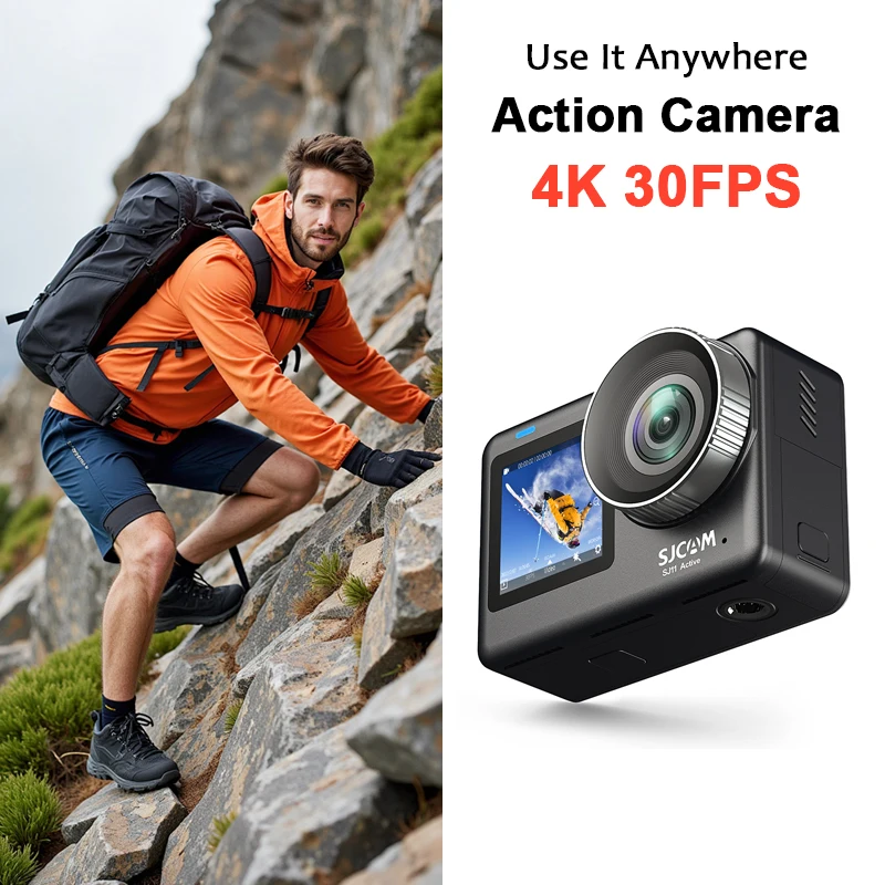SJCAM SJ11 4K 30fps Action-Kamera Touchscreen 6-Achsen-EIS 30M Wasserdicht mit Gehäuse für Skifahren Radfahren Vlogging Outdoor-Sport Image