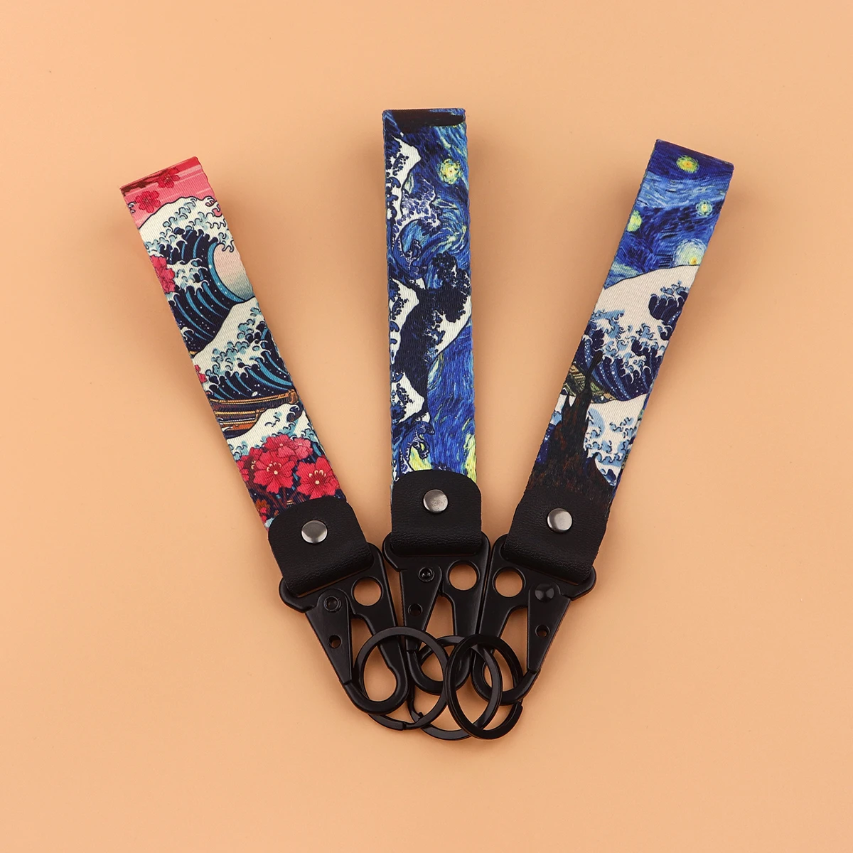 Van Gogh Art Eagle Beak Schlüsselanhänger, kurzes Schlüsselband, verwendet im Telefon, Seil, Ausweishalter, Schlüsselanhänger, Sakura-Schlüsselanhänger, Cosplay-Zubehör, Geschenk Image