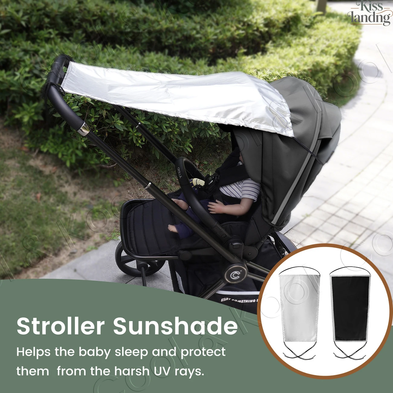 Kinderwagen-Sonnenschutz, Universeller Sonnenschirm für Kinderwagen, Buggy, UV-Schutz für Kinderwagen