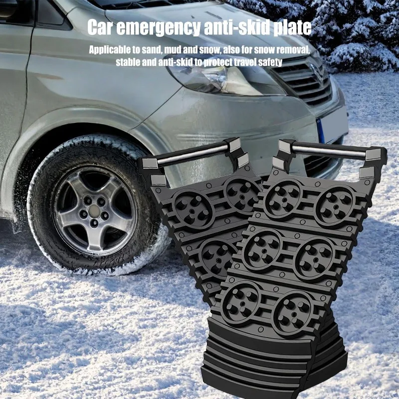 Traktionsplatte, tragbares Anti-Rutsch-Radgriffpolster, zur Wiederherstellung von Schienen in Sand, Schnee und Schlamm Image