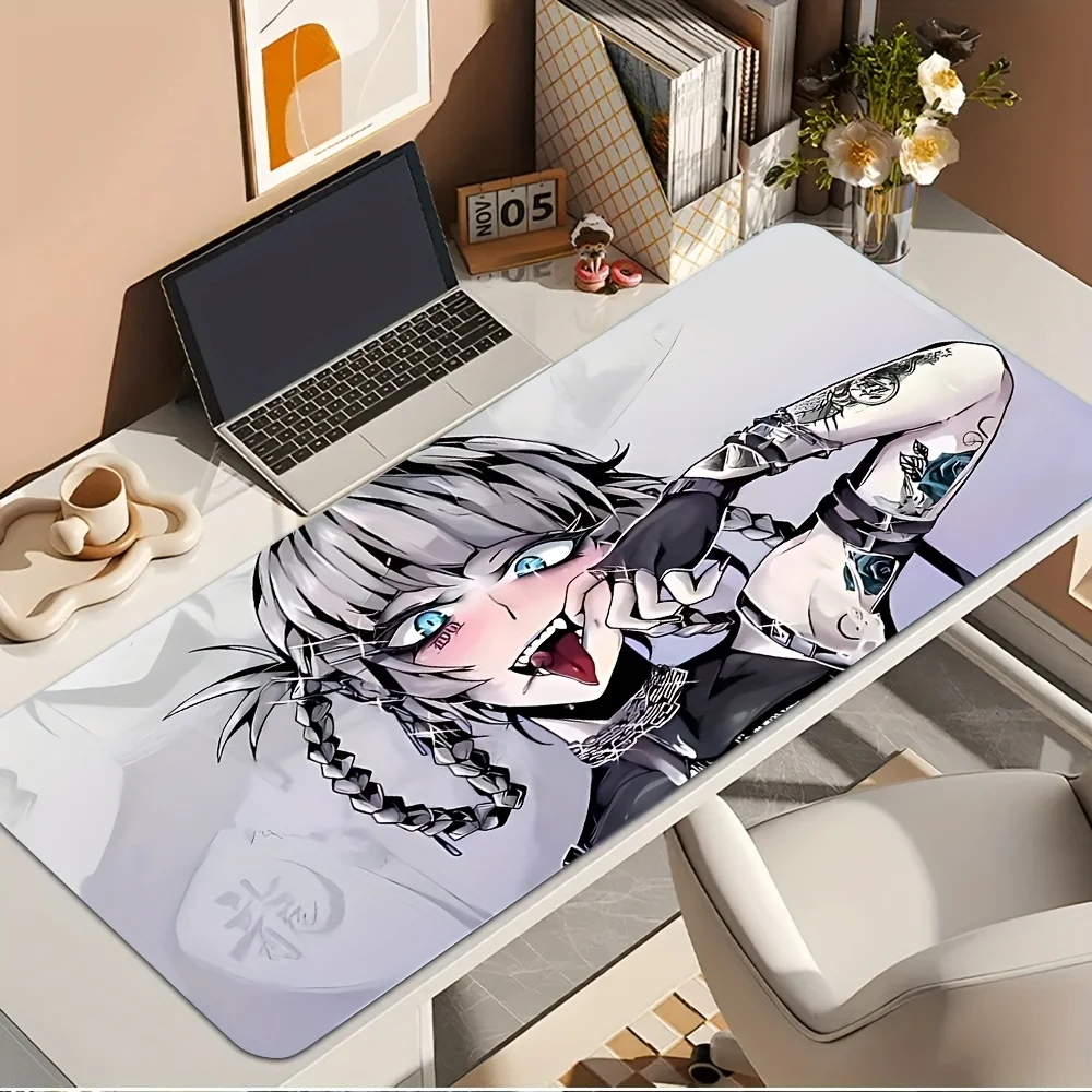Super cooles Anime-Mädchen Kawaii Mauspad Schreibtischunterlage Gaming-Matten Gummi Anti-Rutsch Langlebiges PC-Zubehör Tastatur-Mauspads Mauspad Image