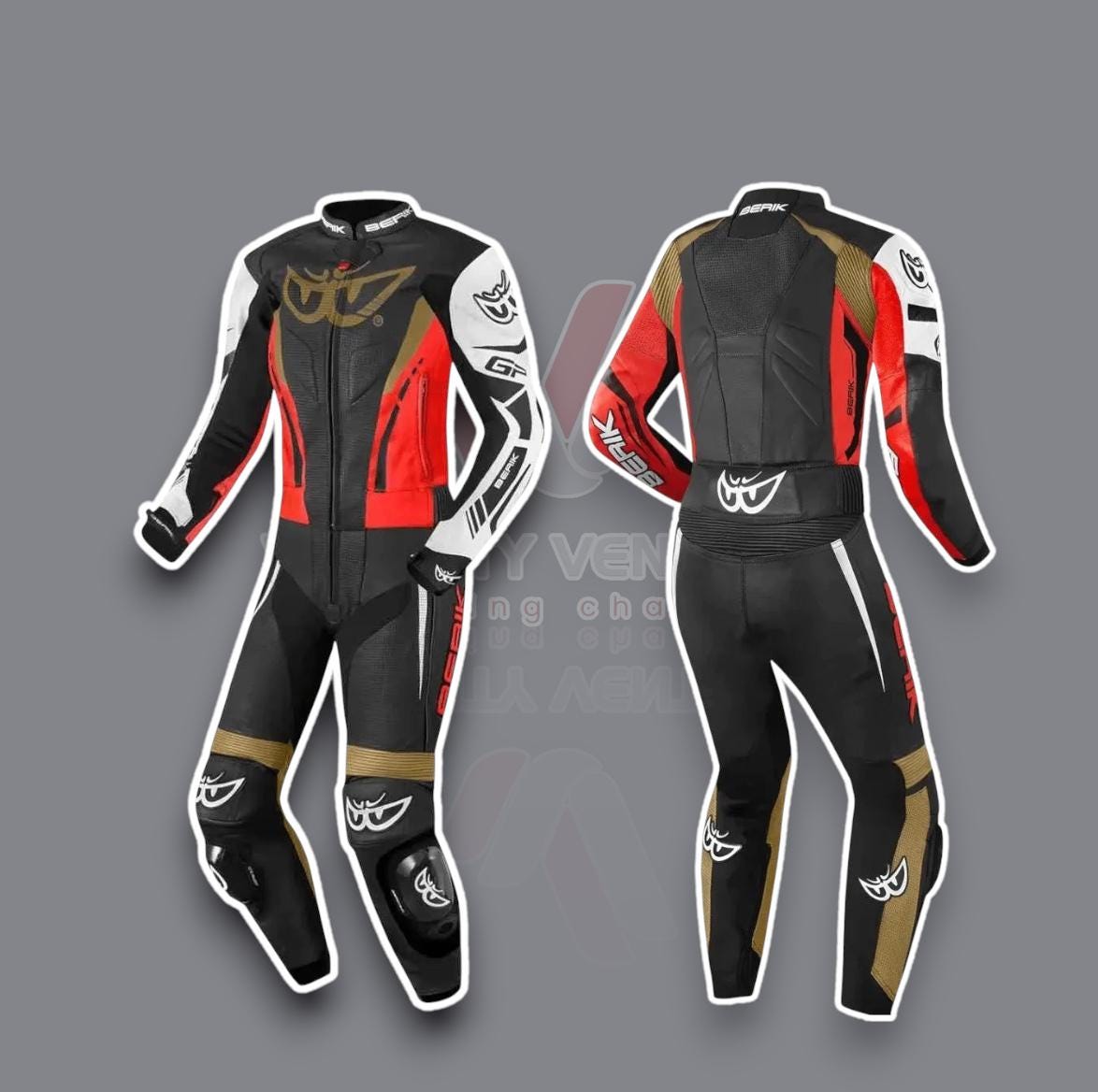Tuta da moto in pelle BERIK, tuta da corsa intera per motociclisti / con protezioni