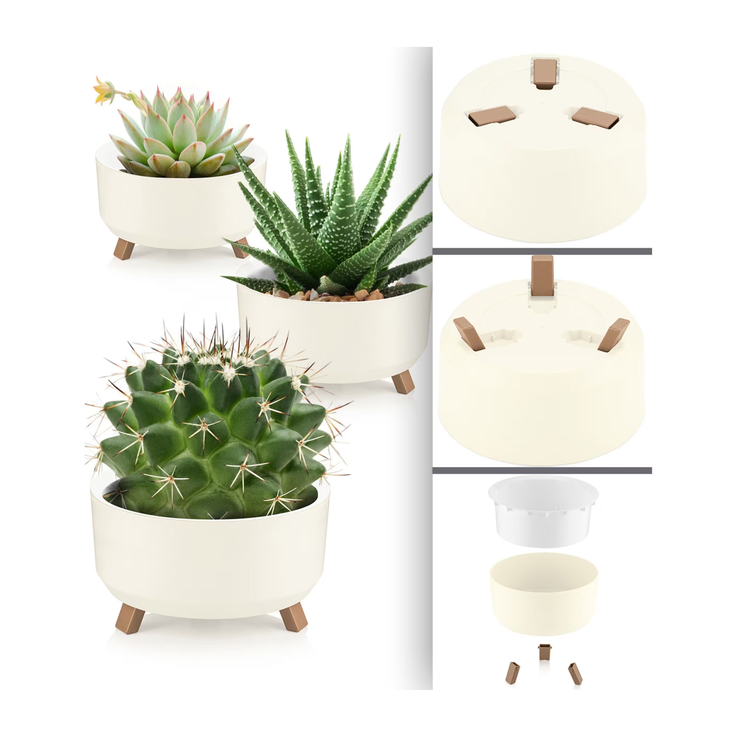 Set di 3 vasi da fiori uandu. 3 dimensioni. Portafiori, decorazione, fiori, per la casa, vaso per piante, fioriera, vaso da fiori. Vaso da fiori grand