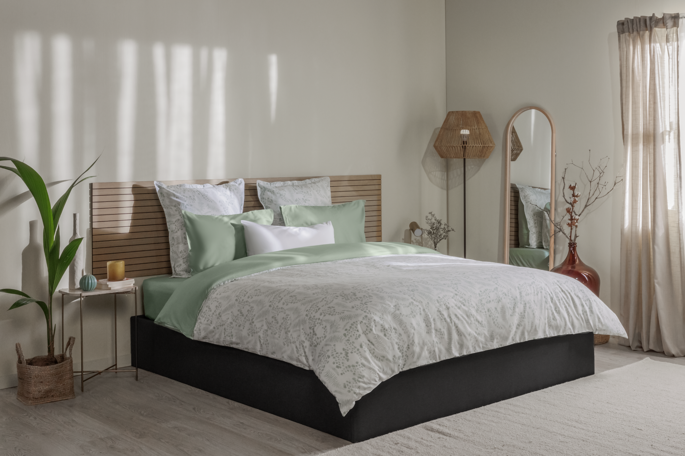 Housse de couette Percale de coton Emma 260x240 - Bleu Foncé & Bleu Clair