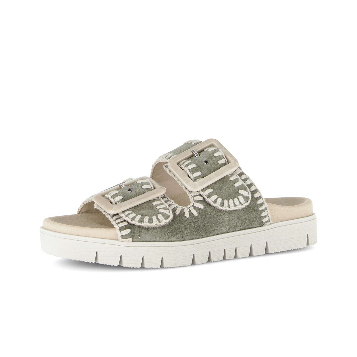 Pantolette GABOR "Pantolette", Damen, Gr. 42, grün, Schuhe Pantolette