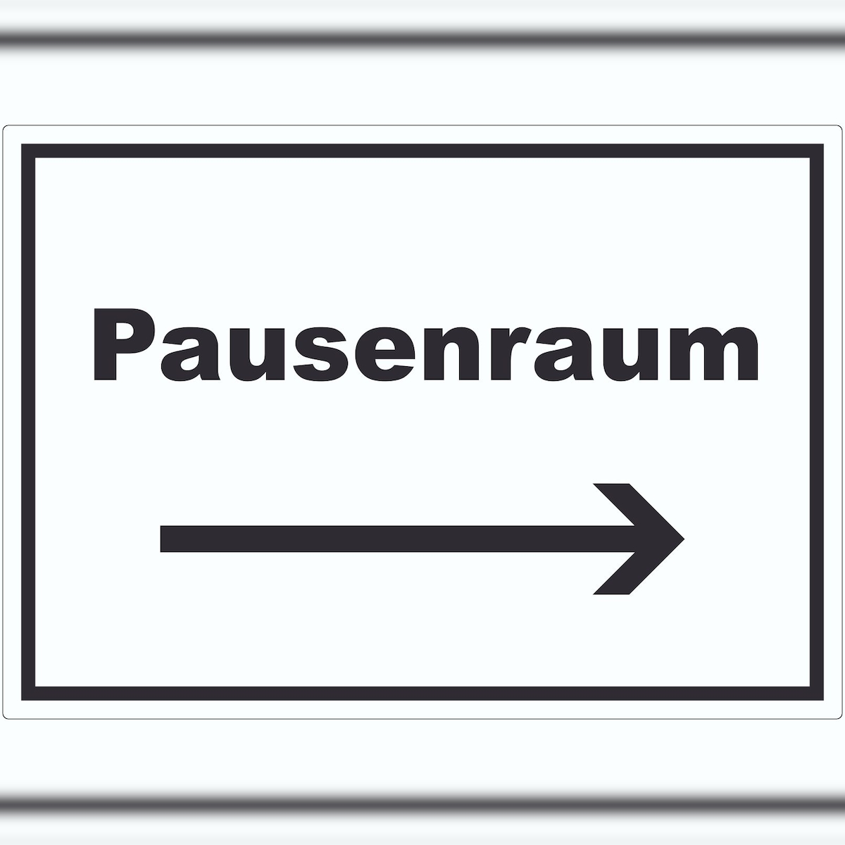 HB-Druck Pausenraum Aufkleber mit Text Richtungspfeil rechts Pause Mittagspause waagerecht A5 (148x210mm) Image