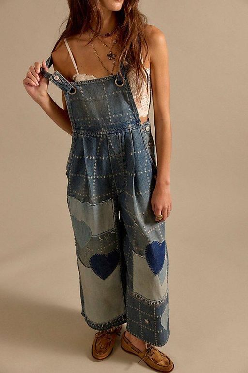 Rambler Novelty Overalls - Blue - Free People Jumpsuits