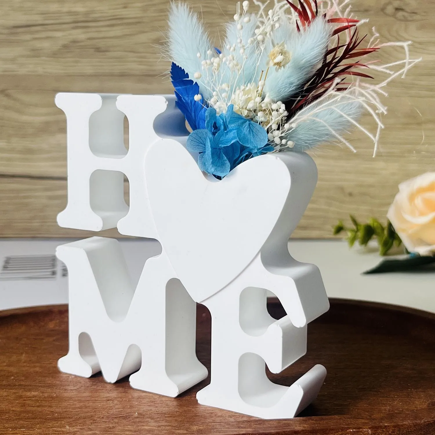 Neue Form Valentinstag Brief Blume Vase Dekoration Silikon Form HAUSE Brief Herz Ornament Dekoration Gips Tropf Formen Image