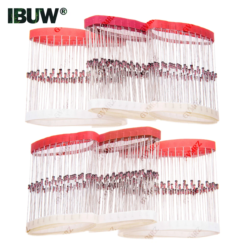 100 Stück BZX55C Serie 0,5W Zener-Diode Spannungsregler-Diode 2V4 3V3 3V6 4V7 5V6 4V3 3V9 3V0 2V7 2V2 30V 24V Image