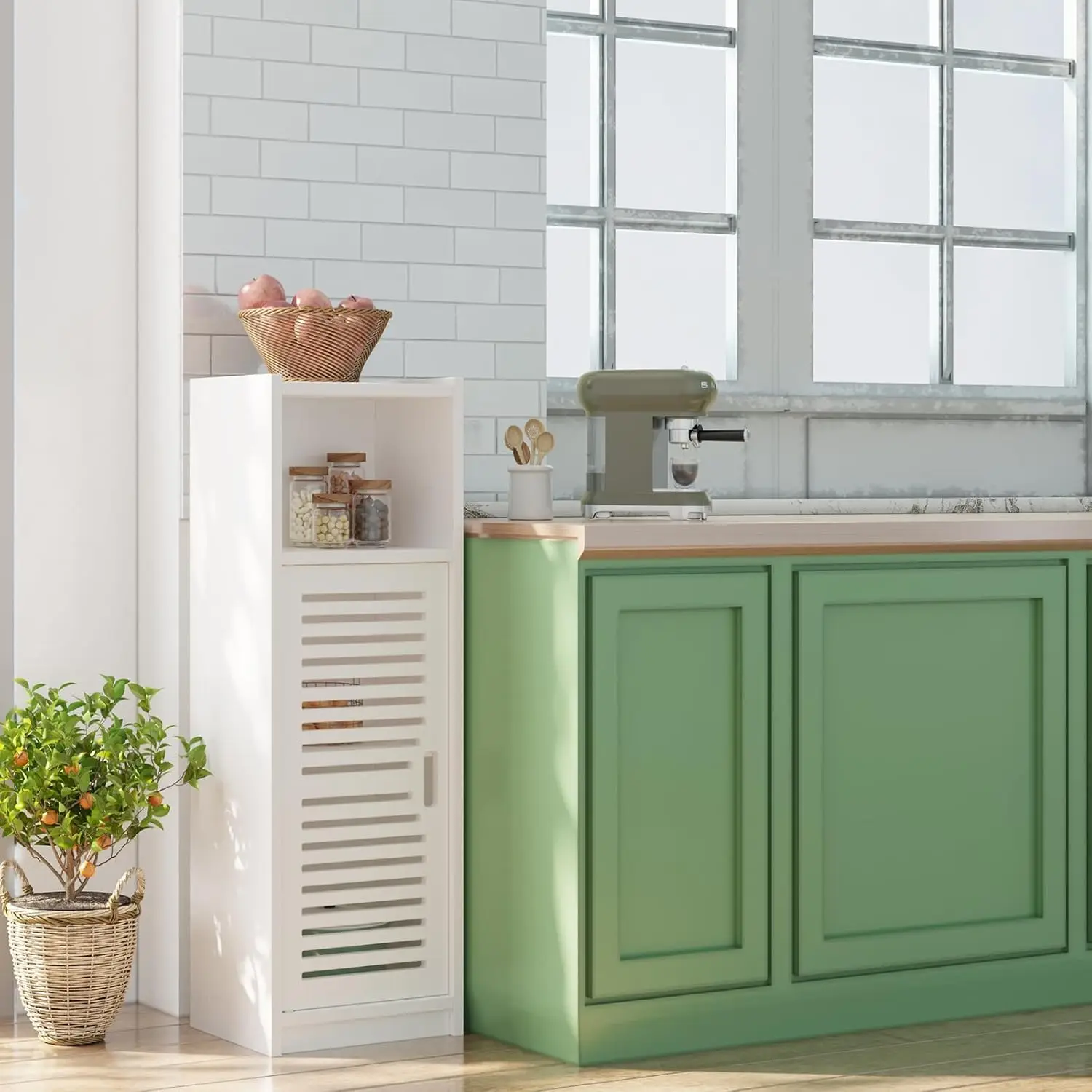 Badezimmermöbel, Toilettenmöbel, schmale Möbel, Zusatzmöbel, Aufbewahrungsmöbel, 22x23x78 cm, Weiß