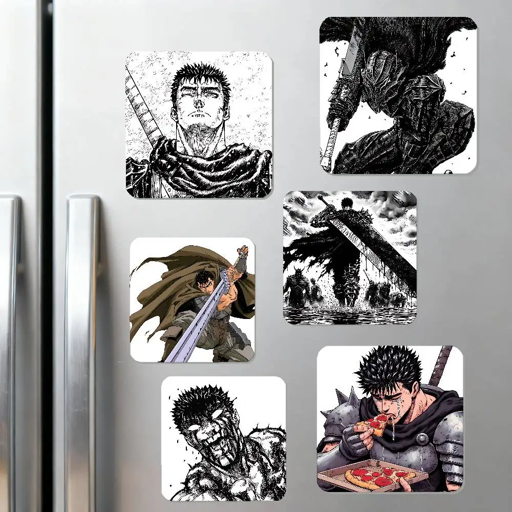 Anime B-Berserk-S Kühlschrankmagnet-Quadratsticker – können zur Personalisierung der Heimdekoration verwendet werden und sind ideale Geschenke. Image