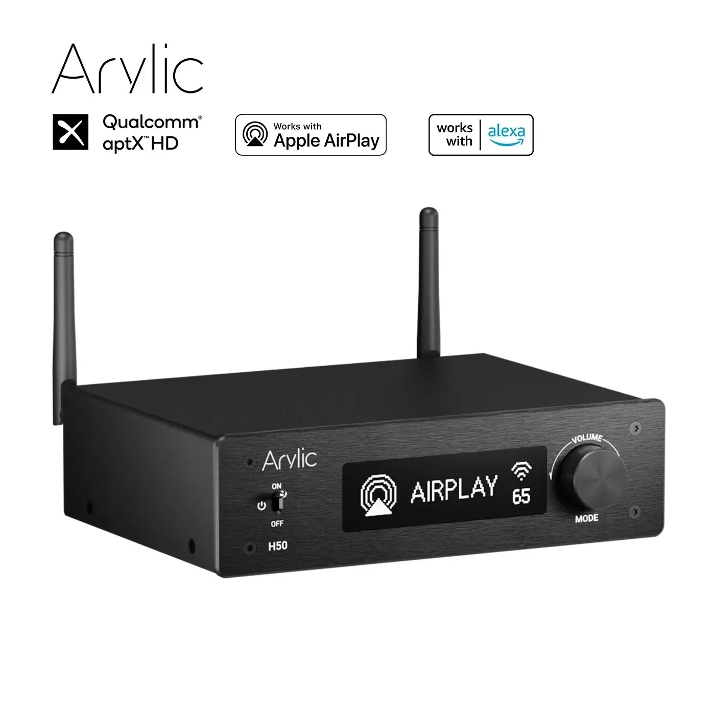 NEU Arylic H50 Wireless 50Wx2 Stereo HiFi Stereo Verstärker ES9023P Sabre DAC QCC3040 Bluetooth 5.2 aptX HD Funktioniert mit Alexa Image